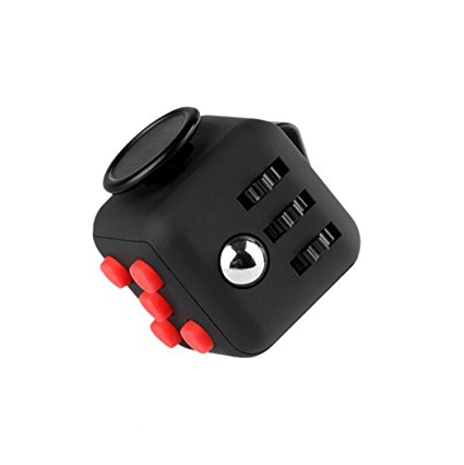 Grand Oasis Stress Release Toys Fidget Cube for Adults with Botton Best Gift for Children (Red Black)