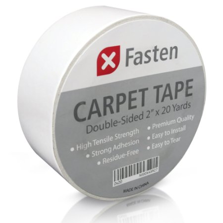 XFasten Indoor Carpet Tape Double sided 2 Inches x 20 Yards
