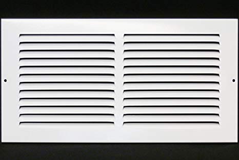 14"w X 8"h Steel Return Air Grilles - Sidewall and Cieling - HVAC DUCT COVER - White [Outer Dimensions: 15.75"w X 9.75"h]