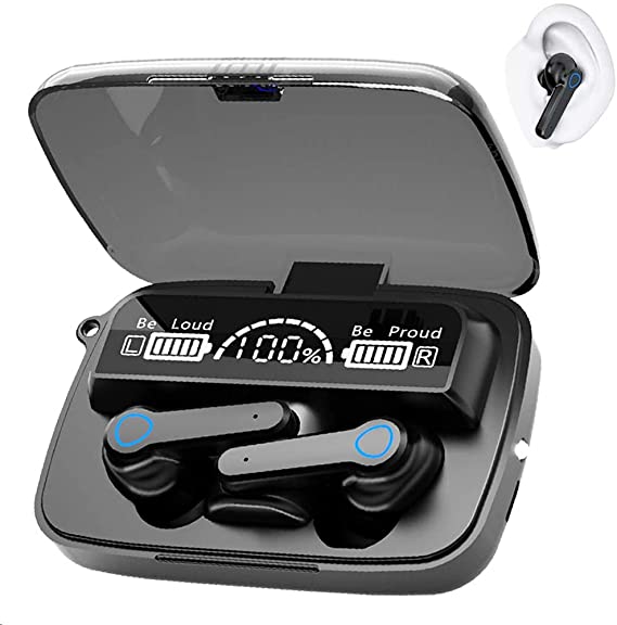 Wireless Earbuds Bluetooth 5.1 Headphones with ChargingCase Noise Cancelling 3D Stereo Headphones Built in Mic in Ear Ear Buds Pop-ups Auto Pairing Headphones for iOSAndroid