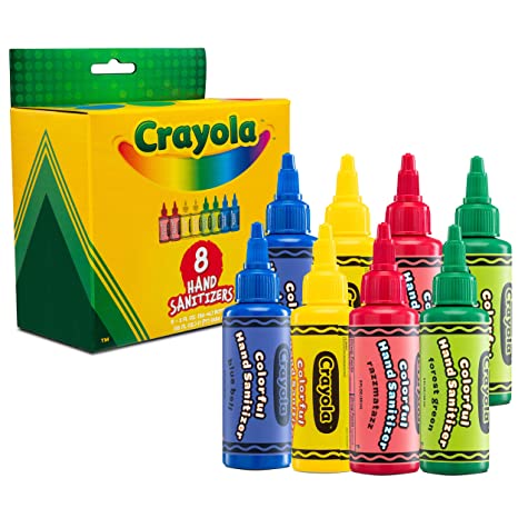 Crayola Hand Sanitizer for Kids, Pack of 8 Antibacterial Gel Bottles for School Supplies, 2 fl oz/ea