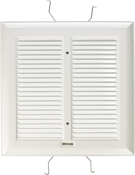 Broan S97011308 Spring Mounted Bathroom Fan Cover/Grille Assembly, White