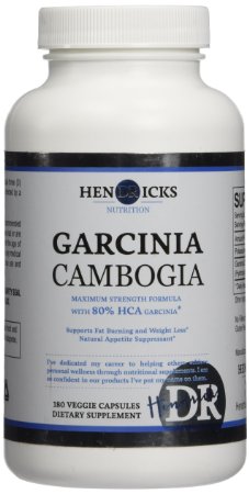 80% HCA Pure Garcinia Cambogia Extract - 100% Physician Formulated, Next Generation All Natural Appetite Suppressant and Weight Loss Supplement with Potassium - No Calcium -- Zero Fillers or Binders, No Artificial Ingredients, Non-gmo --180 Vegetarian Capsules - Full 30 Day Supply -- Manufactured in an FDA Approved GMP Certified Laboratory, Made in the USA and Formulated By Dr. Hendricks (Packaging may vary)