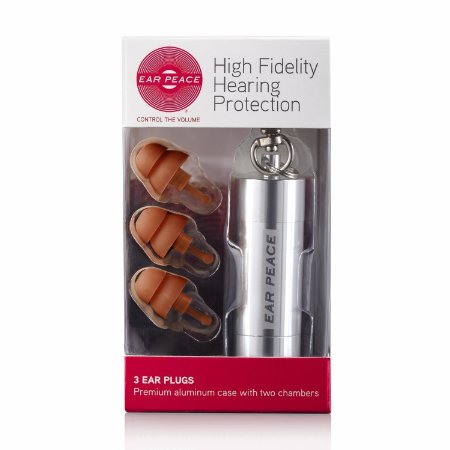 EarPeace High Fidelity Hearing Protection Ear Plugs for Concerts and Music Professionals SilverBrown