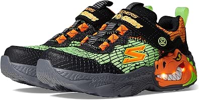 Skechers Dino Lites Black/Orange Synthetic 13 US Little Kid