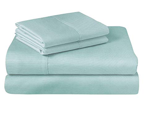 MARQUESS Cooling Bamboo Microfiber Sheet Set-Rayon from Bamboo, Breathable & Soft,Hypoallergenic Lightweight 4-Piece Bedding Sheets (ICE Blue, Full Size)