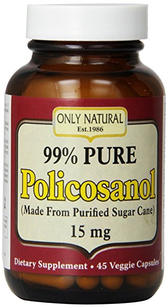 Only Natural Policosanol (15 Mg Made From Purified Sugar Cane), 45-Count