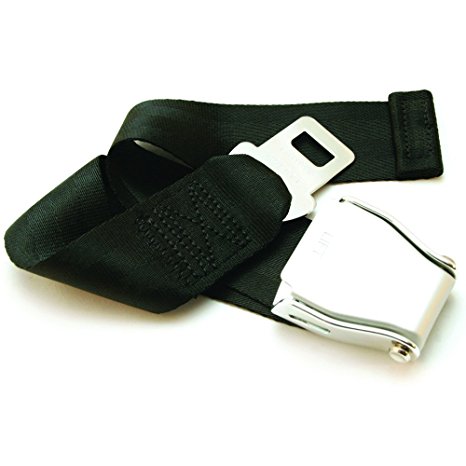 E4 SAFETY CERTIFIED Adjustable 7-24" Airplane Seatbelt Extender - FITS ALL AIRLINES except Southwest - FREE VELOUR POUCH