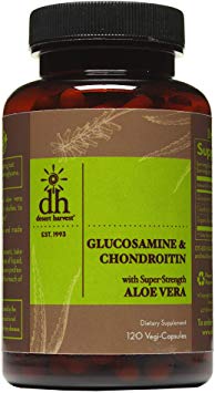 Desert Harvest Glucosamine & Chondroitin Sulfate (120 Capsules) - Structural Integrity of Joints and Connective Tissue. Bladder Pain, Pressure, Tenderness, Inflammation and Irritation Relief.