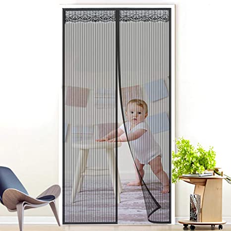 LEADSTAR Magnetic Fly Screen Door, Mesh Curtain Keep Bugs Mosquitoes Flying Insects Out, for Balcony Sliding Living Room Children's Room, Fits Doors Up to 105-114 cm (120 x 220 cm)