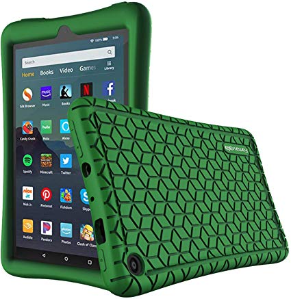 Famavala Silicone Case Cover Compatible with All-New Fire 7 Tablet [9th Generation, 2019 Release] (DarkGreen)