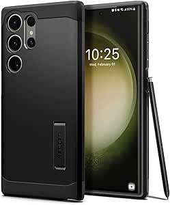 SPIGEN Tough Armor Case Designed for Samsung Galaxy S23 Ultra (2023) Heavy Duty Hard Cover - Black