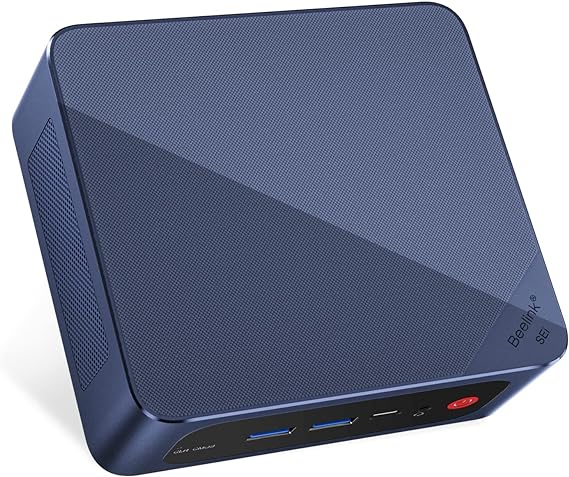 Beelink SEi12 Mini PC, Intel 12th Gen i5-12450H (up to 4.4GHz) 8C/12T, Mini Computer 16GB DDR5 RAM 500GB NVMe SSD, Desktop Computer Dual Display/4K 60Hz/WiFi6/BT5.2/ HTPC