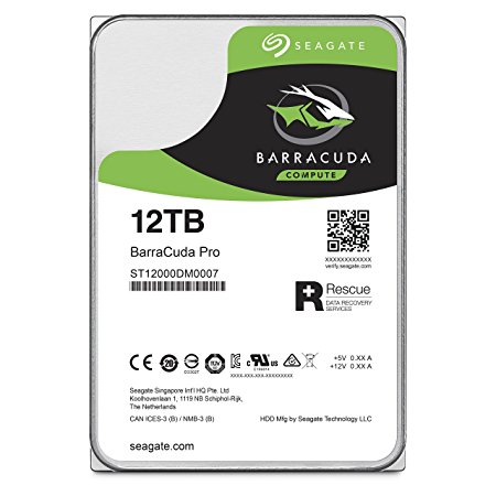 Seagate 12TB BarraCuda Pro 3.5" 7200 RPM Internal Hard Drive (256MB Cache, SATA 6GB/s, up to 250MB/s)