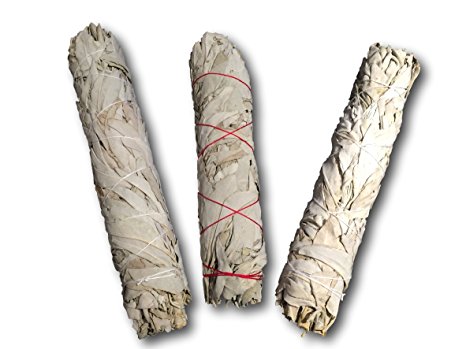 Extra Large California White Sage, Each Stick Approximately 8.5 Inches Long and 1.5 Inches Wide for Smudging Rituals, Energy Clearing, Protection, Incense, Meditation, Made in USA (3 - Extra Large)