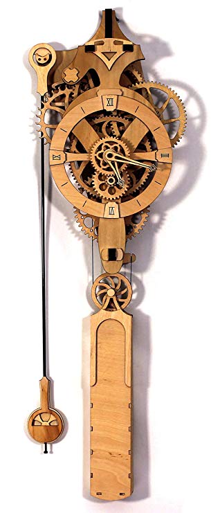 Abong David Wooden Gear Wall Clock Kit - 3D Clock Puzzle Model Kit - DIY Wooden Clock Kit