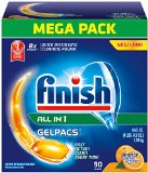 Finish Gelpacs Dishwasher Detergent Orange Scent 90 Count Packaging may vary