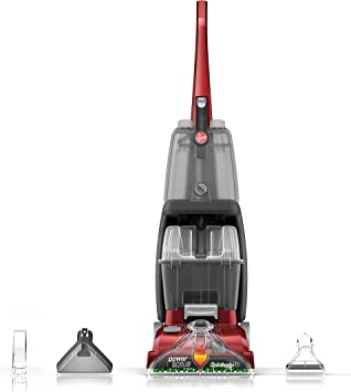 Hoover Power Scrub Deluxe Carpet Cleaner Machine, Upright Shampooer, FH50150V, Red