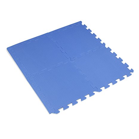 We Sell Mats 12" x 12" x 3/8" 36 Sq Ft Blue Interlocking Foam Mat