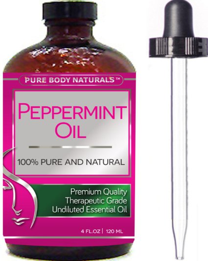 Pure Body Naturals Undiluted Essential Peppermint Oil 4 fl oz