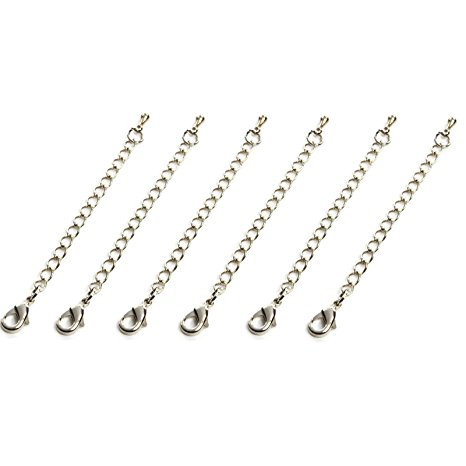 Generic Necklace Extender Chains Sterling Silver Lobster Clasp Waterdrop Charm 12mm Set of 6