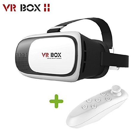 GZDL VR BOX 2nd Virtual Reality Headset 3D Video Movie Game Glasses  Remote Controller For 3.5"-6" IOS Android Smartphones iPhone 6/6plus 5/5S Samsung Galaxy S6/Edge