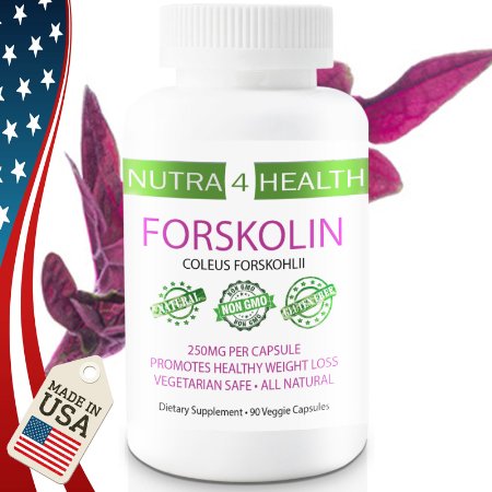 Forskolin 90 Capsules PREMIUM 100% Pure Forskolin Capsules 250 mg, Forskolin Extract. 100% NATURAL, NON GMO, GLUTEN FREE!