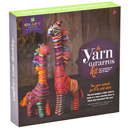 Craft-tastic Yarn Giraffes Kit - Craft Kit Makes 2 Yarn Wrapped Giraffes
