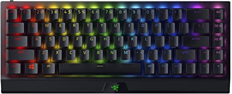 Razer BlackWidow V3 Mini HyperSpeed 65% Wireless Mechanical Gaming Keyboard: HyperSpeed Wireless Technology - Yellow Mechanical Switches- Linear & Silent - Doubleshot ABS keycaps - 200Hrs Battery Life