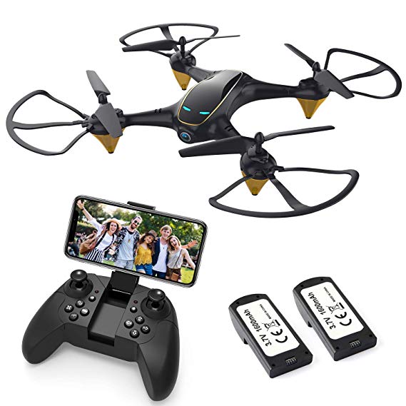 Drones with Camera for Adults Long Flight Time, EACHINE E38 WiFi FPV Quadcopter Drone with 720P 120°FOV HD Camera Live Video Selfie RC Drone for Kids and Beginners Indoor and Outdoor 2 Pcs Batteries
