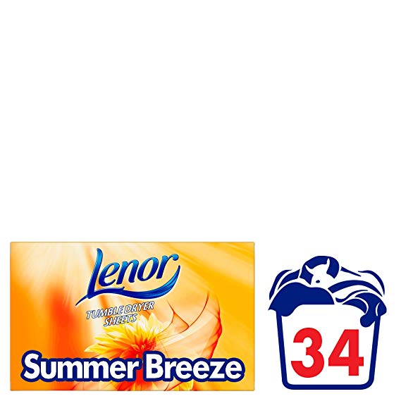 Lenor Summer Breeze Tumble Dryer Sheets, Pack of 34