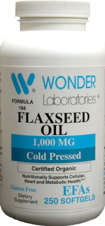 Flax Seed Oil 1000 Mg Certified Organic Cold Pressed Hexane Free Flaxseed Oil Is the Worlds Richest Source of Omega-3 Fatty Acids - 250 Softgels #1942