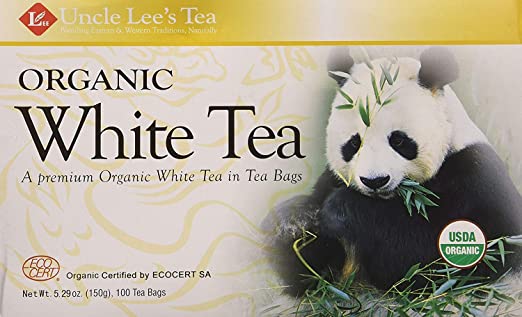 Uncle Lee's Tea- Organic White Tea, Premium Organic White Tea in Tea Bags 100ct - PACK OF 2