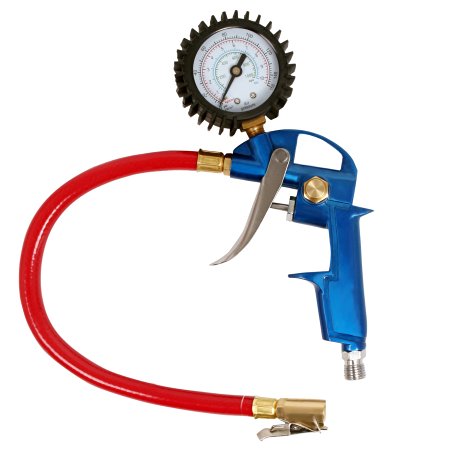 Wonderoto Tire Inflator with Gauge with Maximum 150 Psi- Great Handle-Easy to Use- Work with all Tires-Color Blue and Red