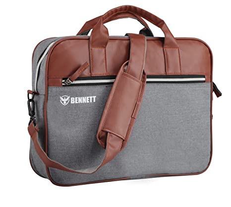 Bennett Mystic PRO 15.6 inch Laptop Shoulder Messenger Sling Office Bag, Water Repellent Fabric for Men and Women (Brown)