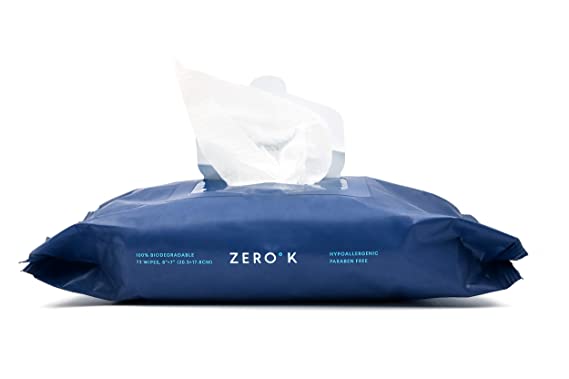 Zero K Cooling Wipes (72 Count) Witch Hazel Wipes for Workout Camping Hiking; Moist Towelettes for Travel 8"x7"