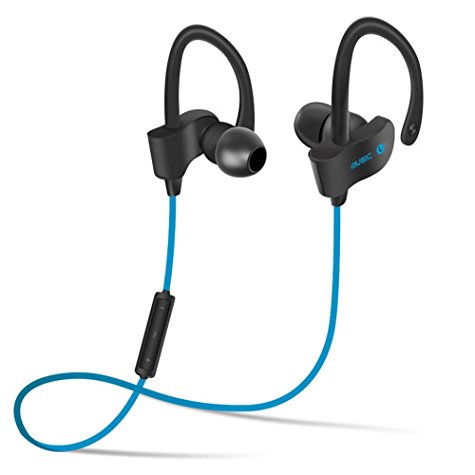 Bluetooth Earphone, Wim 56S Wireless Headphones Bluetooth 4.1 Noise Cancelling Bluetooth Headset with Microphone Waterproof Sweatproof HD Stereo Earbuds for Gym Running Workout (Blue)