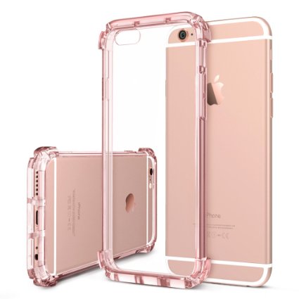 iPhone 6s Plus Case ESR Bumper Cushion iPhone 6s Plus Crystal Clear Hybrid Case Hard Back Panel  Soft Rubber Bumper Shock Absorbent Corner Protection for iPhone 6 Plus  6s Plus Clear Pink