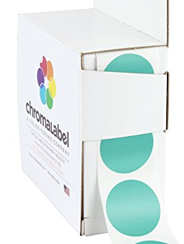 1" Aqua Color-Code Dot Labels (Write On Surface) | Permanent Adhesive — 1,000/Dispenser Box