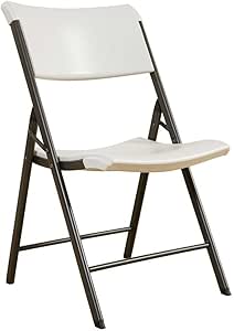 Lifetime 480074 Contemporary Folding Chair, Almond with Bronze Steel Frame, 4-Pack