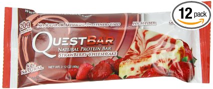Quest Bar Protein Bar, Strawberry Cheesecake, 2.12 Ounce (Pack of 12)