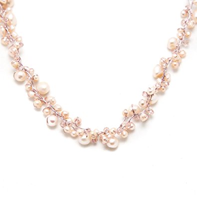 Genuine Cultured Freshwater Pearl Three (3) Strand Silk Thread Princess Length Necklace 17-19"