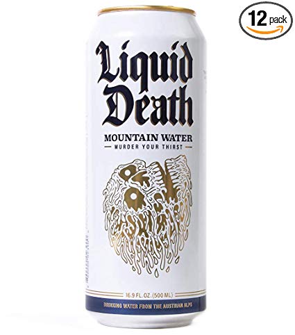 Liquid Death Mountain Water, 16.9 oz Tallboys (12-Pack)