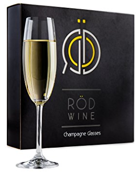 Champagne Glasses - Finest Titanium Crystal Sparkling Wine Glass, Lead-Free 7.5 oz. Elegant Fluted Glassware - Best For Weddings, Parties and Special Celebrations – The Perfect Gift Idea - Kit of 3