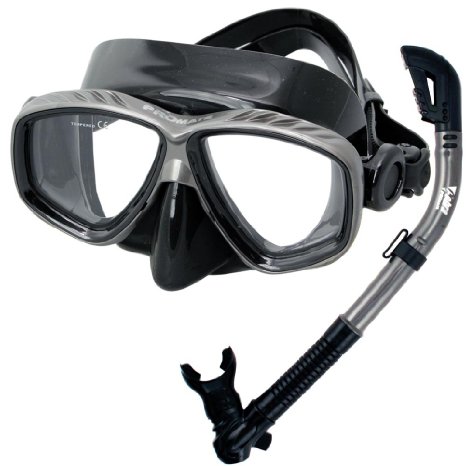 PROMATE Snorkeling Scuba Dive DRY Snorkel Mask Gear Set