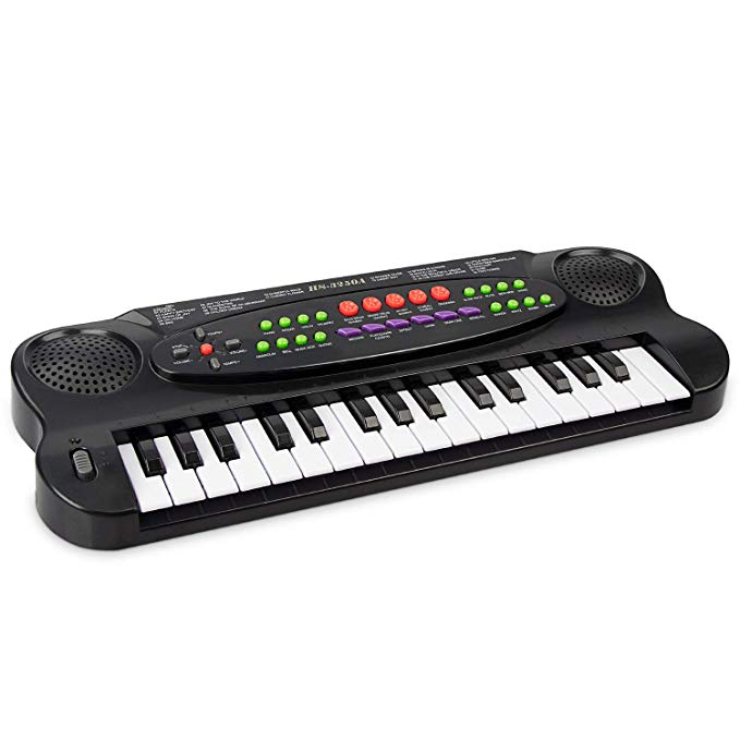 aPerfectLife Kids Piano, 32 Keys Multifunction Electronic Kids Piano Keyboard Musial Instrument for Kids with Microphone (Black)