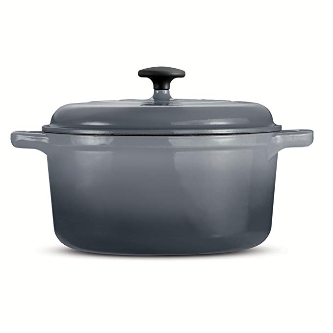 Tramontina 80131/632DS Style Enameled Cast Iron Round Dutch Oven, 6.5-Quart, Gradated Gray