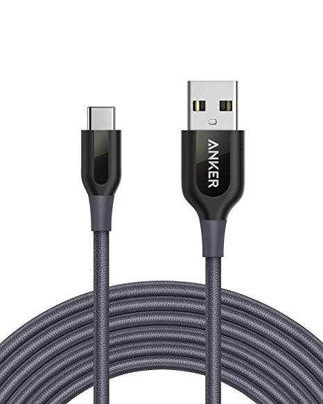 USB C Cable, Anker Powerline  USB-C to USB-A [10ft], Double-Braided Nylon Fast Charging Cable, for Samsung Galaxy S10/ S9 / S9  / S8 / S8  / Note 8, LG V20 / G5 / G6, and More (Gray)