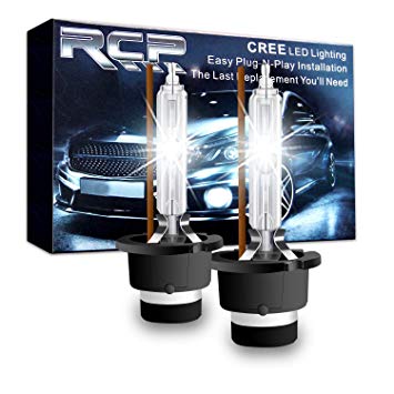 RCP - D2S4 - (A Pair) D2S/D2R 4300K Xenon HID Replacement Bulb Factory White Warm White Metal Stents Base 12V Car Headlight Lamps Head Lights 35W