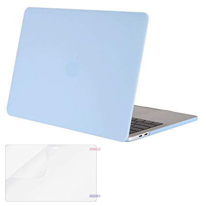 Mosiso MacBook Pro 13 Case 2017 & 2016 Release A1706/A1708, Plastic Hard Case Shell Cover with Screen Protector for Newest Macbook Pro 13 Inch with/without Touch Bar and Touch ID, Airy Blue